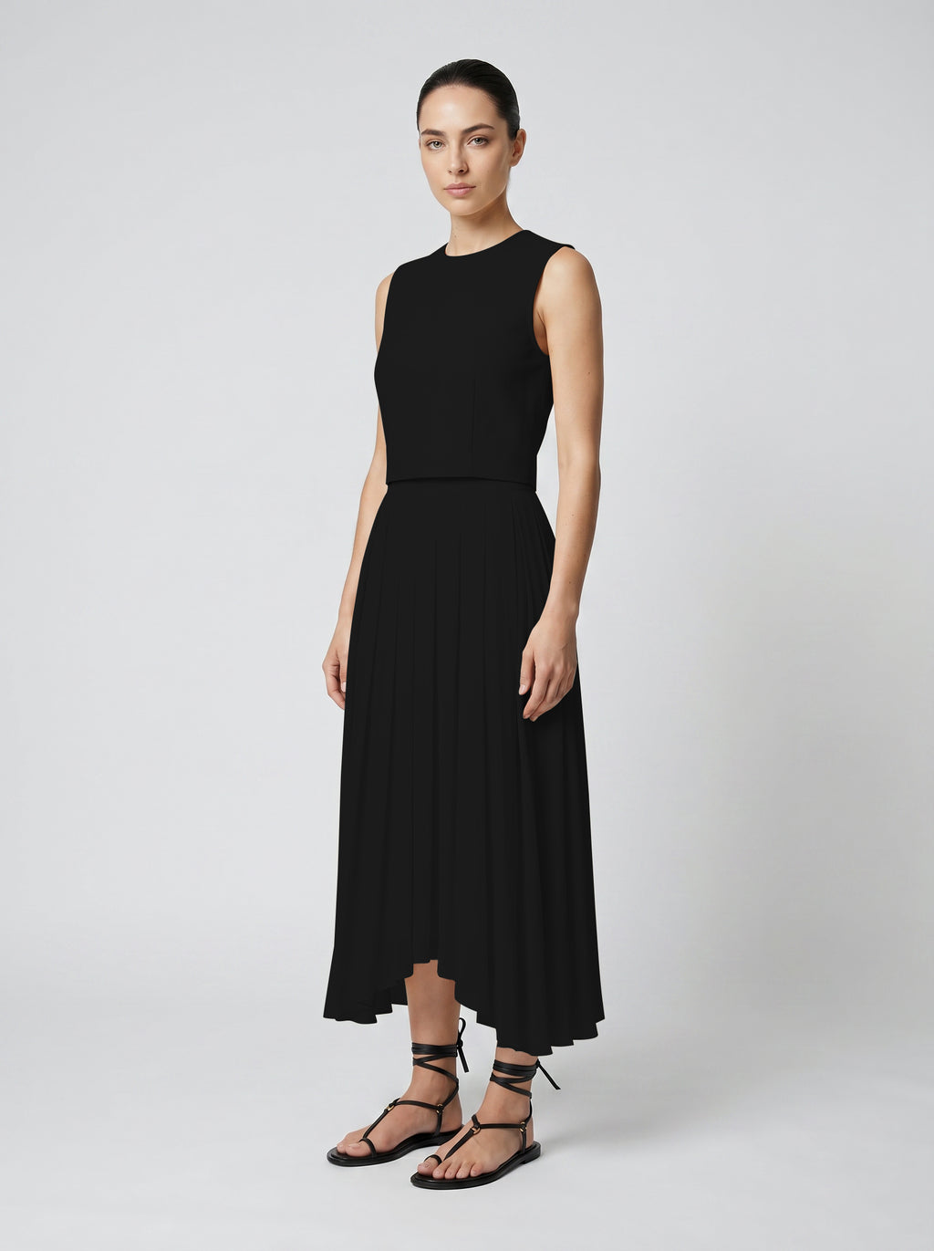 BODICE TOP / ORGANIC SUMMER WOOL/ BLACK
