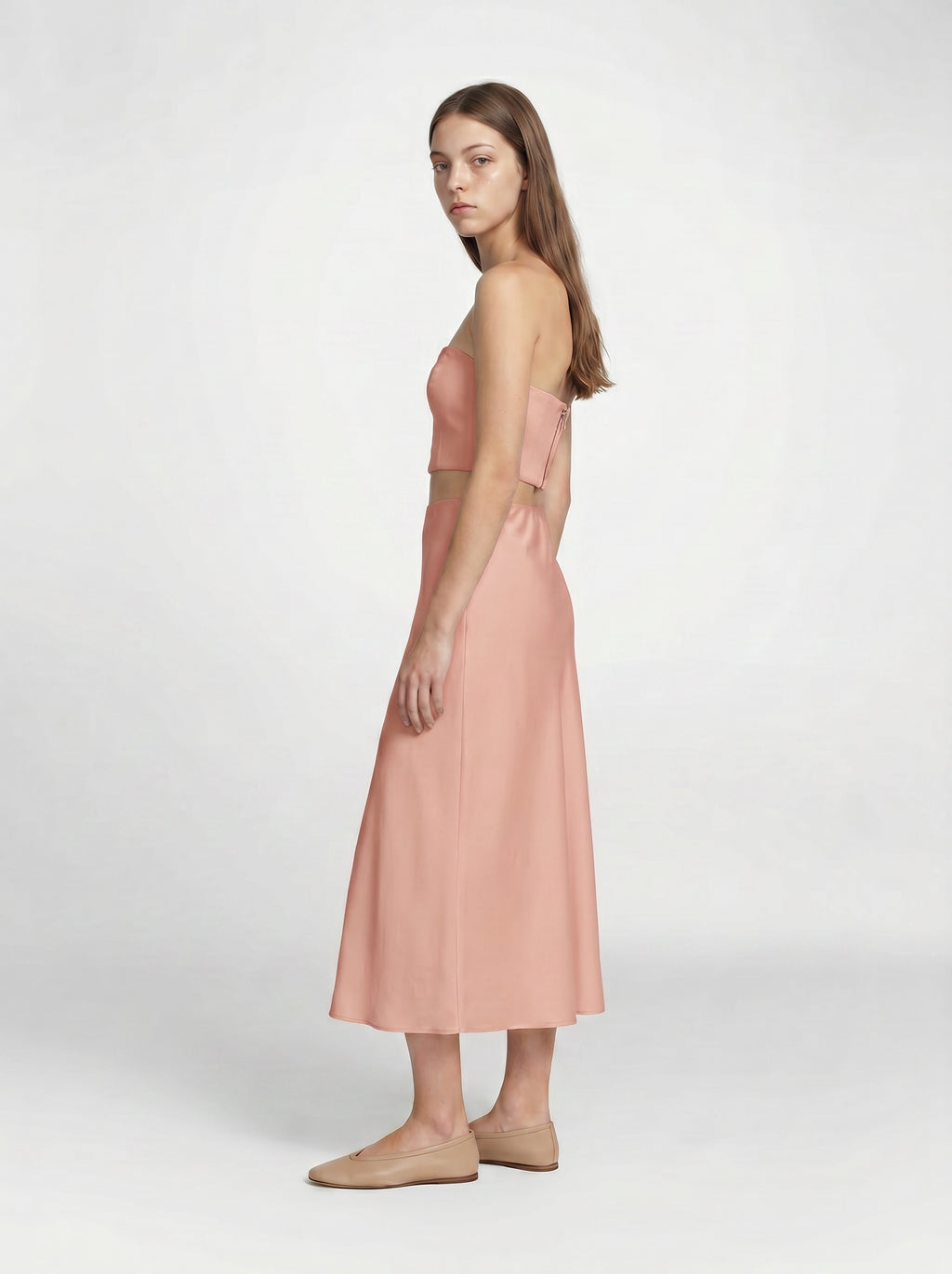 HALF SLIP SKIRT / ORGANIC SILK CREPE DE CHINE / BLUSH