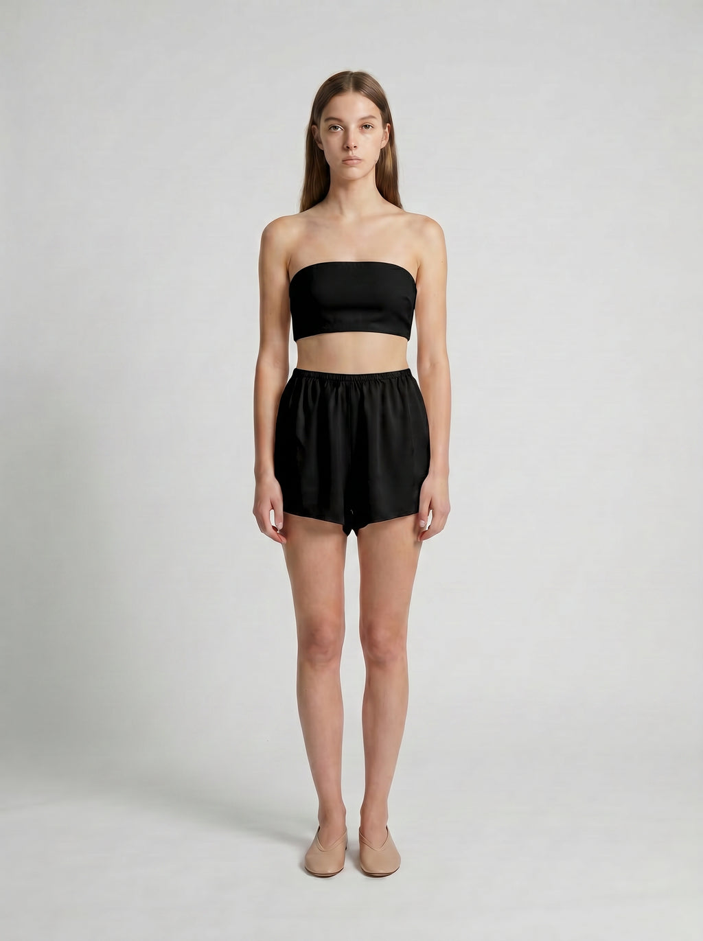 SHORTS / ORGANIC SILK CREPE DE CHINE / BLACK