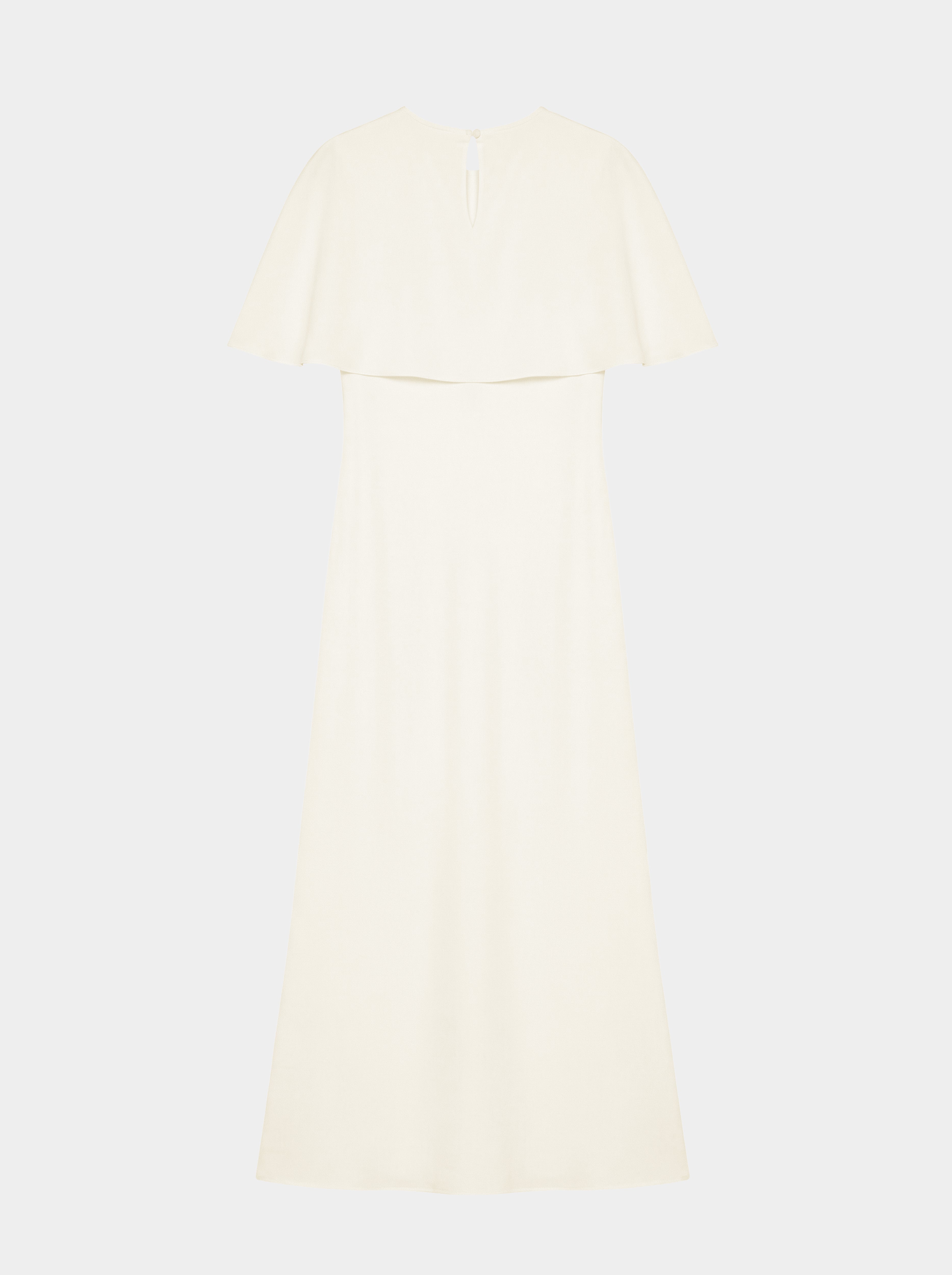 CAPELET DRESS /ORGANIC SILK CREPE DE CHINE/CREME
