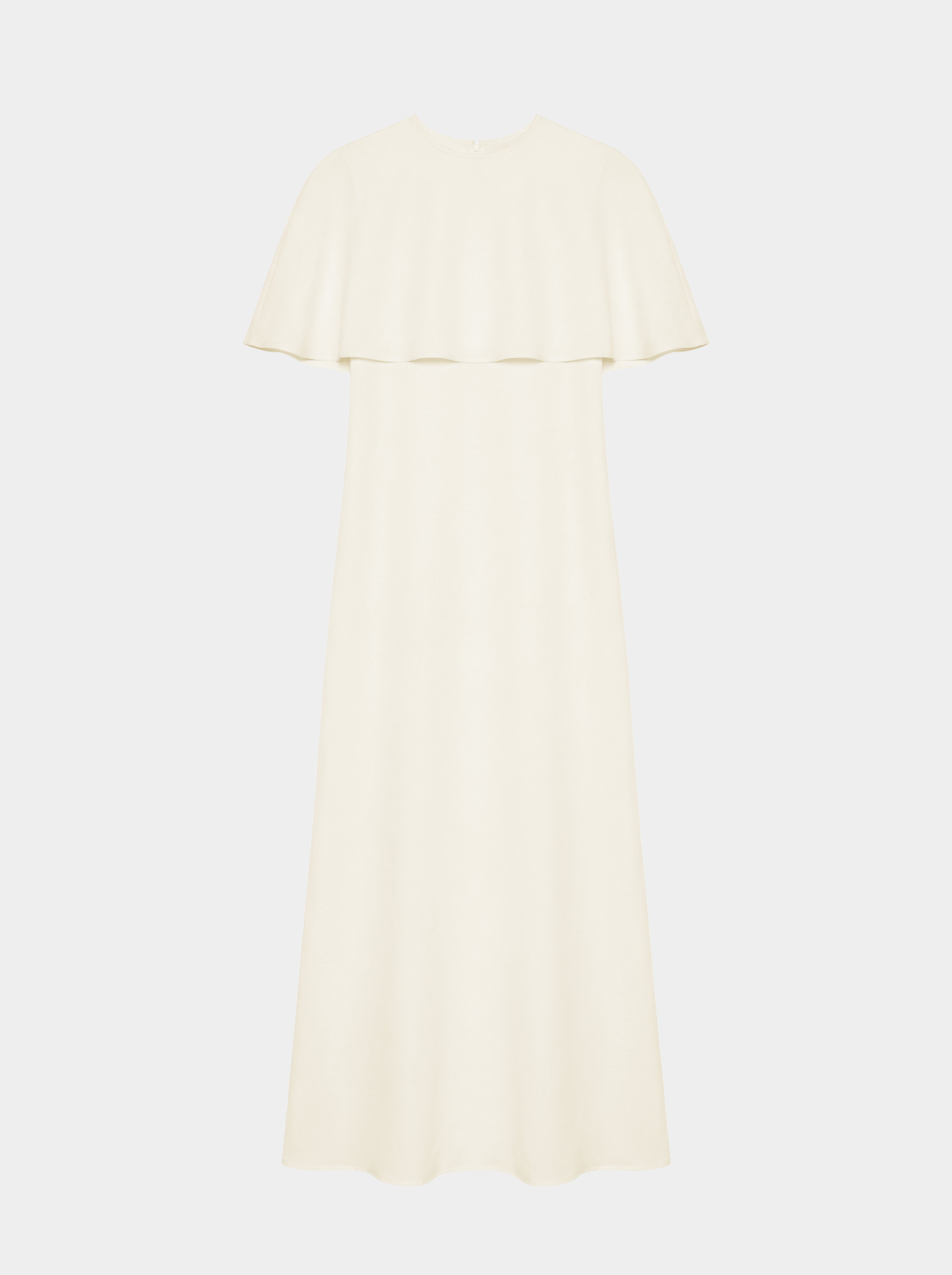 CAPELET DRESS /ORGANIC SILK CREPE DE CHINE/CREME