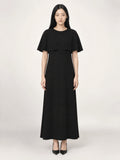 CAPELET DRESS /ORGANIC SILK CREPE DE CHINE/ BLACK