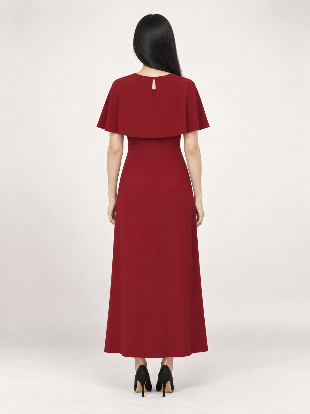 CAPELET DRESS /ORGANIC SILK CREPE DE CHINE/ BOURDAUX