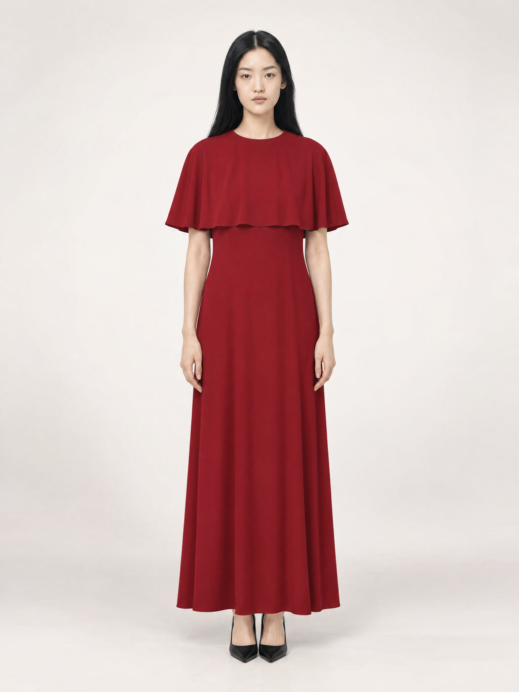CAPELET DRESS /ORGANIC SILK CREPE DE CHINE/ BOURDAUX