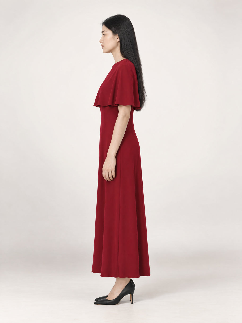 CAPELET DRESS /ORGANIC SILK CREPE DE CHINE/ BOURDAUX