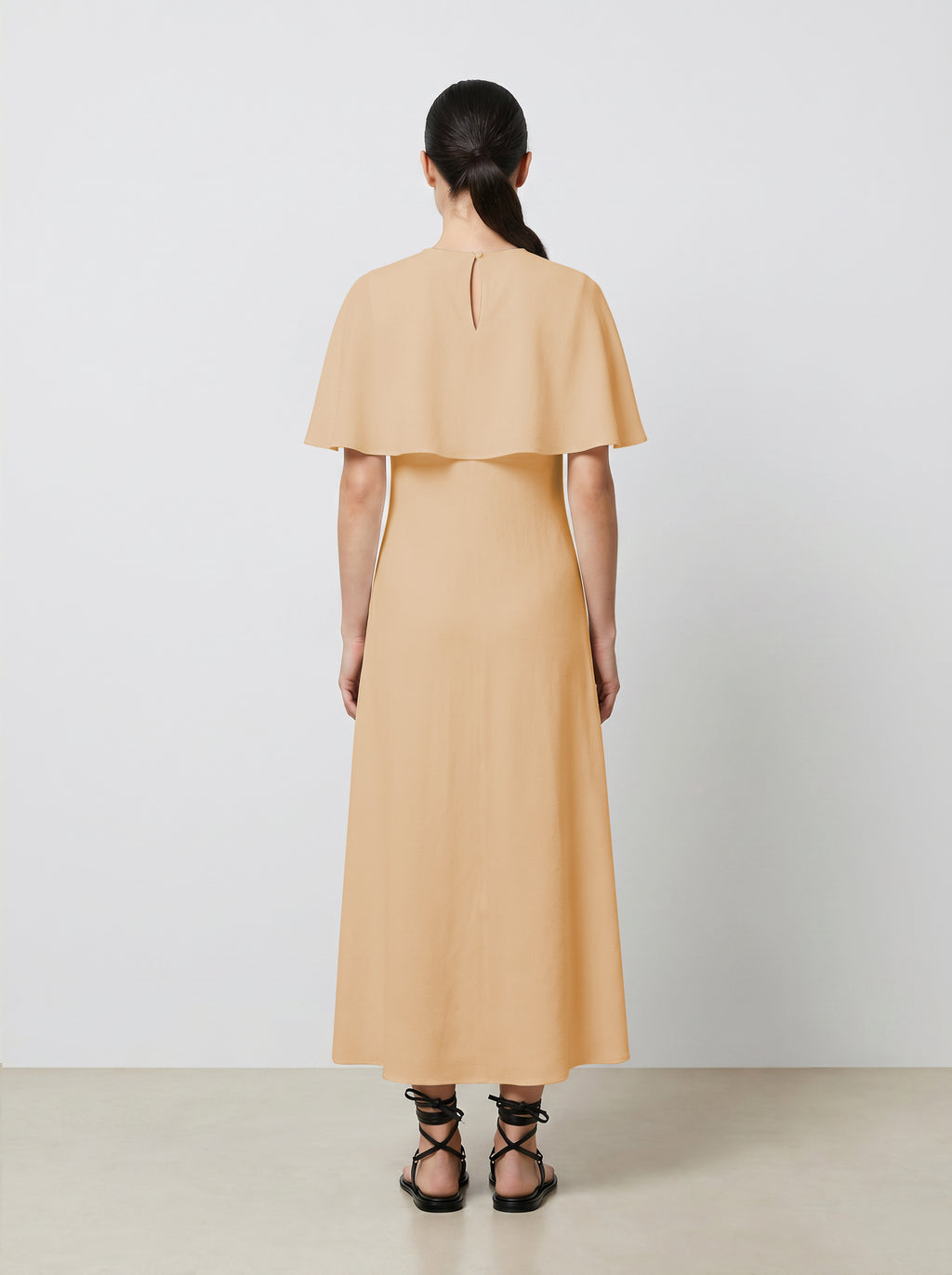 CAPELET DRESS / ORGANIC SILK CREPE DE CHINE/ BLUSH