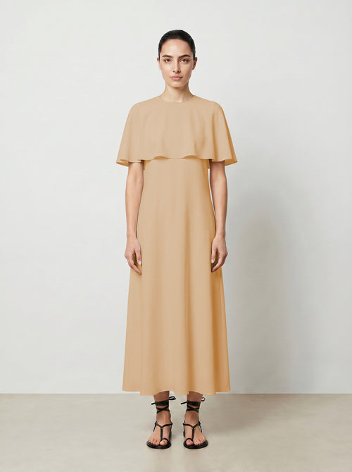 CAPELET DRESS / ORGANIC SILK CREPE DE CHINE/ BLUSH
