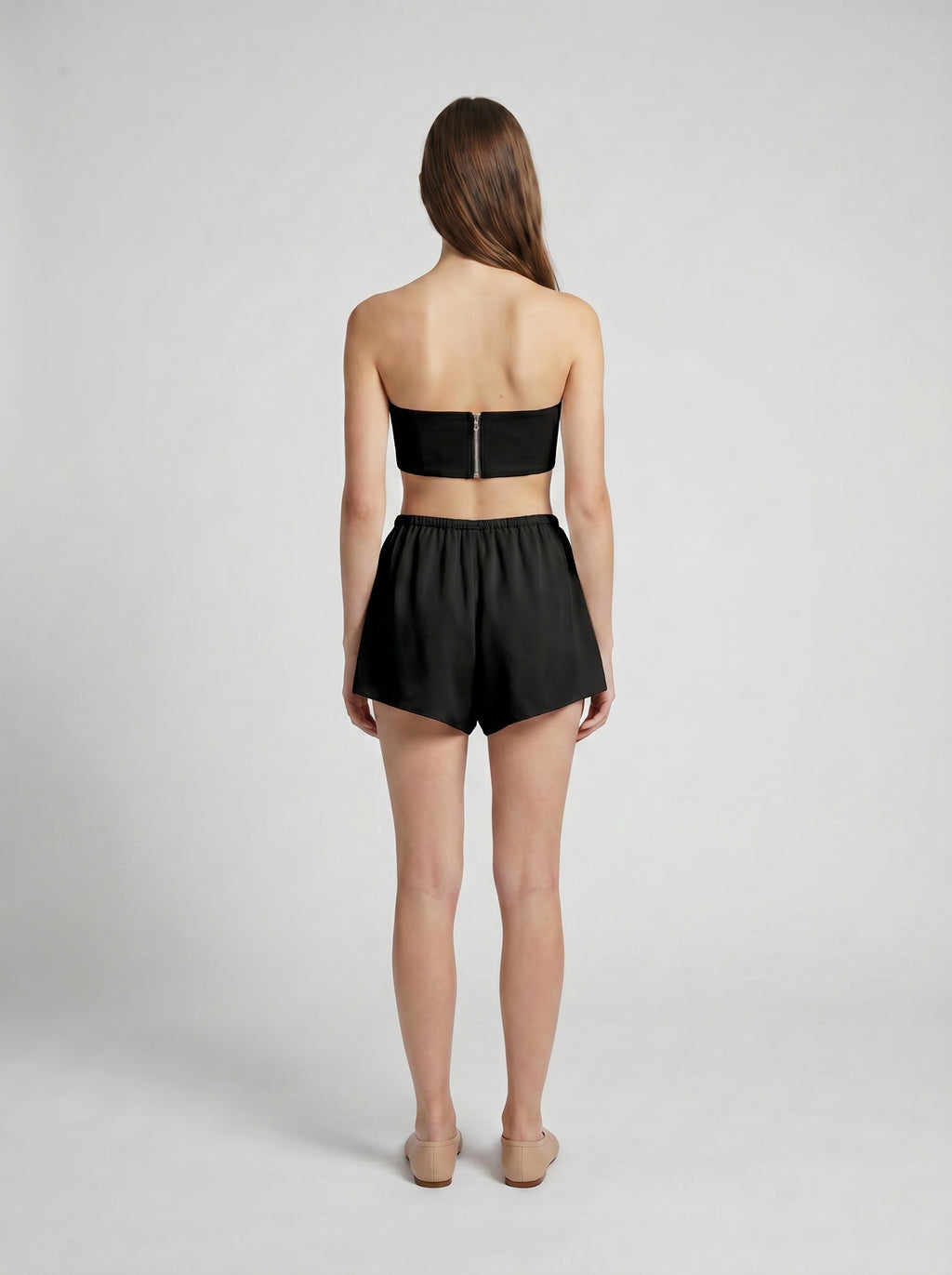 SHORTS / ORGANIC SILK CREPE DE CHINE / BLACK