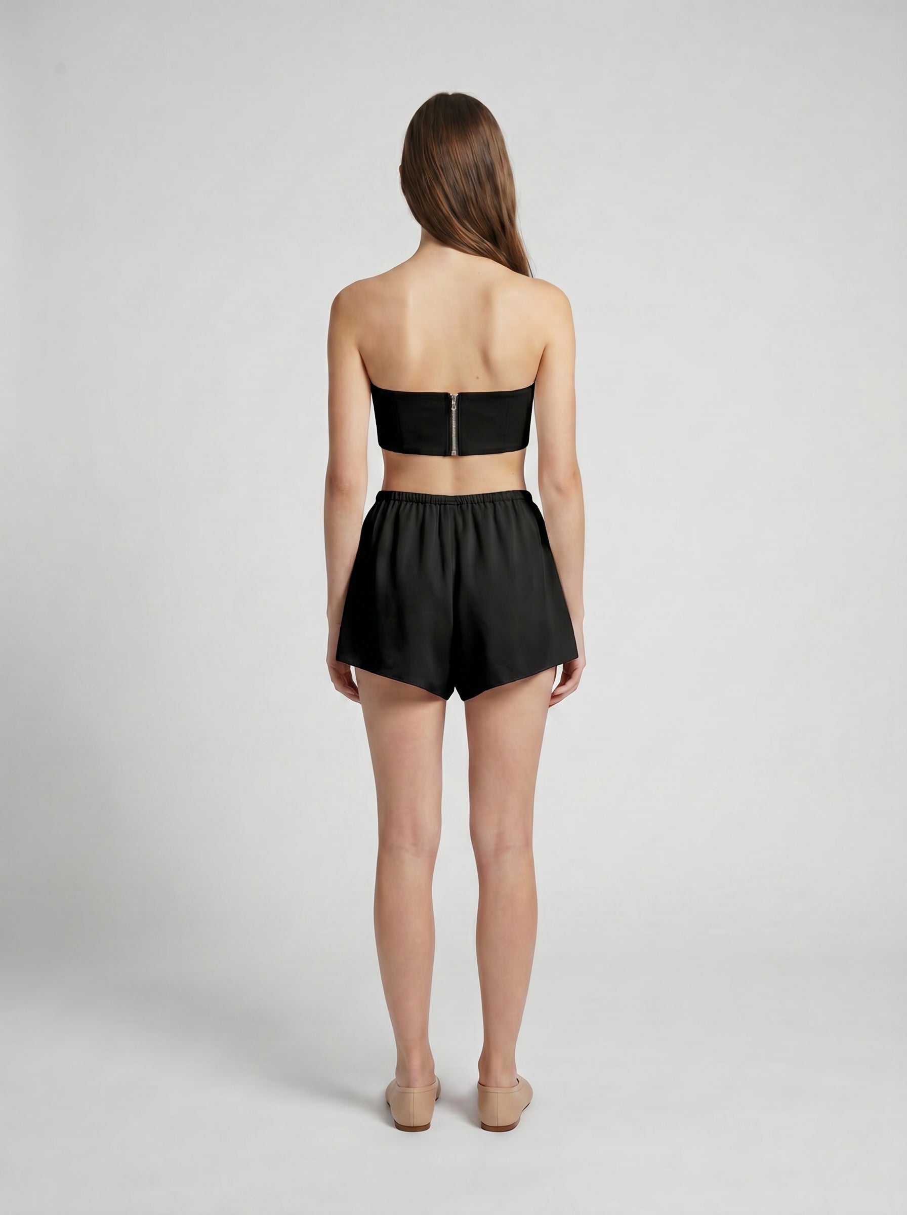 SHORTS / ORGANIC SILK CREPE DE CHINE / BLACK