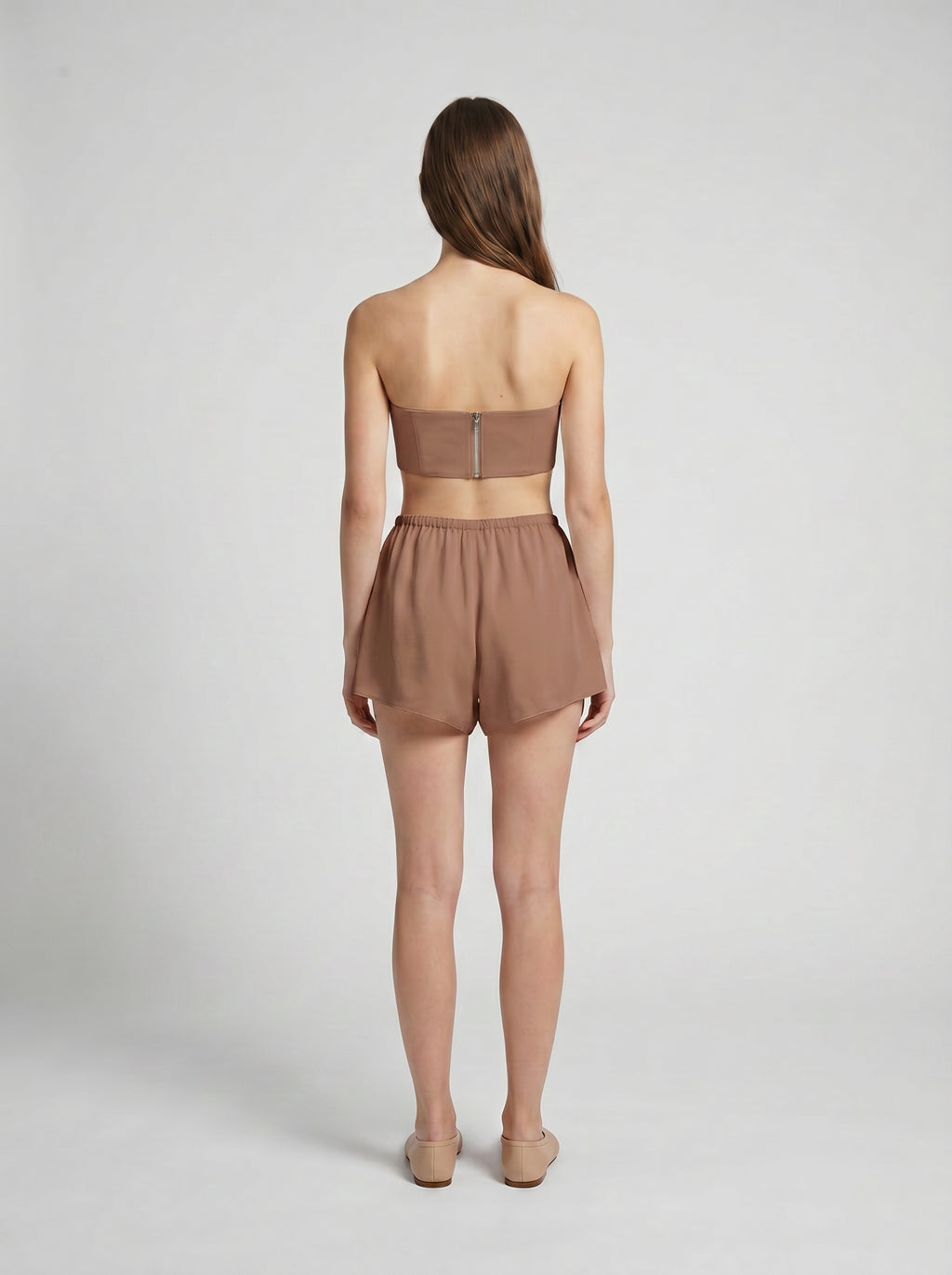 SHORTS / ORGANIC SILK CREPE DE CHINE / MOCHA