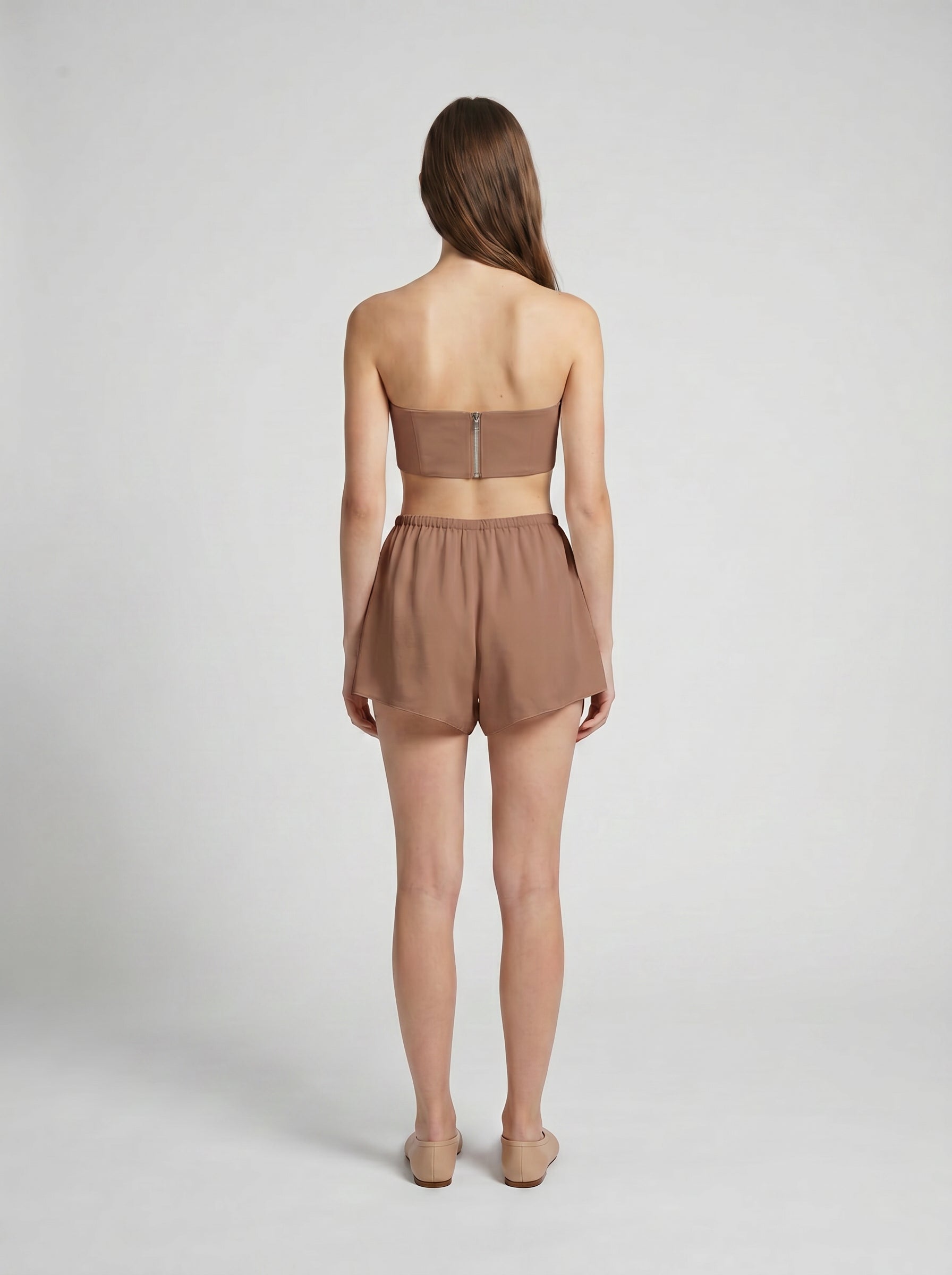 SHORTS / ORGANIC SILK CREPE DE CHINE / MOCHA