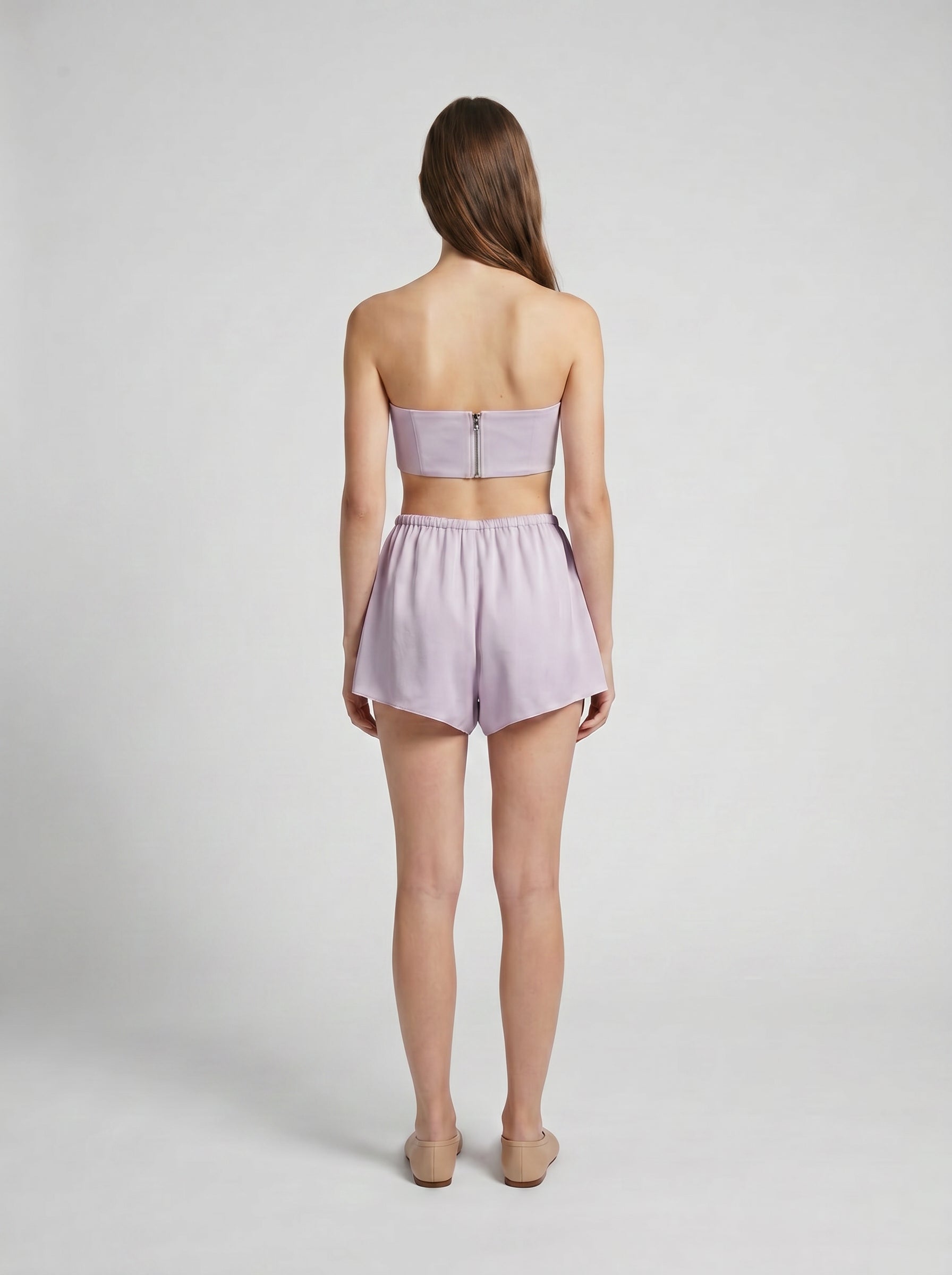 SHORTS / ORGANIC SILK CREPE DE CHINE / LILAC