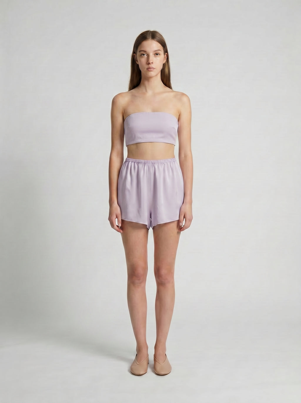 SHORTS / ORGANIC SILK CREPE DE CHINE / LILAC