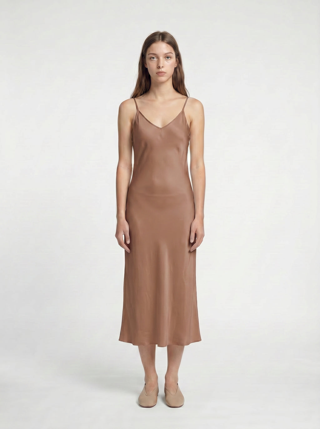MIDI SLIP / ORGANIC SILK CREPE DE CHINE / MOCHA