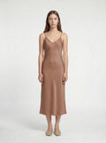 MIDI SLIP / ORGANIC SILK CREPE DE CHINE / MOCHA