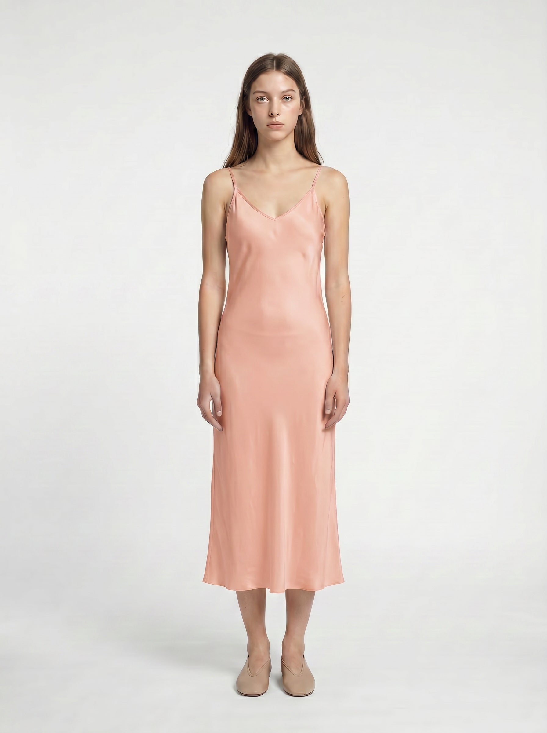MIDI SLIP / ORGANIC SILK CREPE DE CHINE/ BLUSH