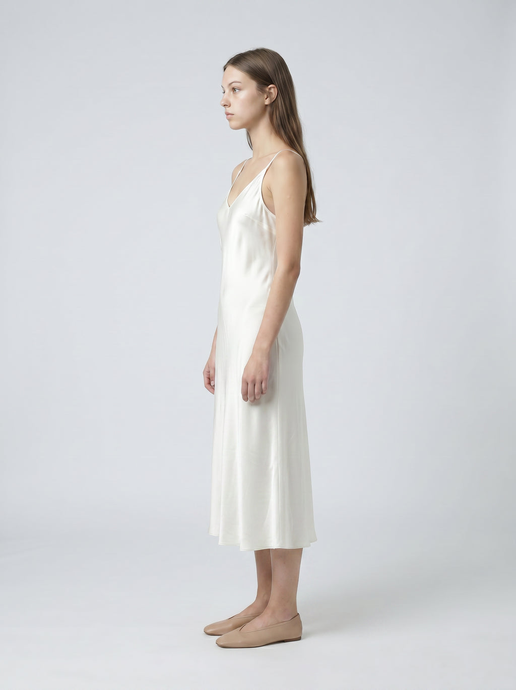 MIDI SLIP / ORGANIC SILK CREPE DE CHINE/ CREME