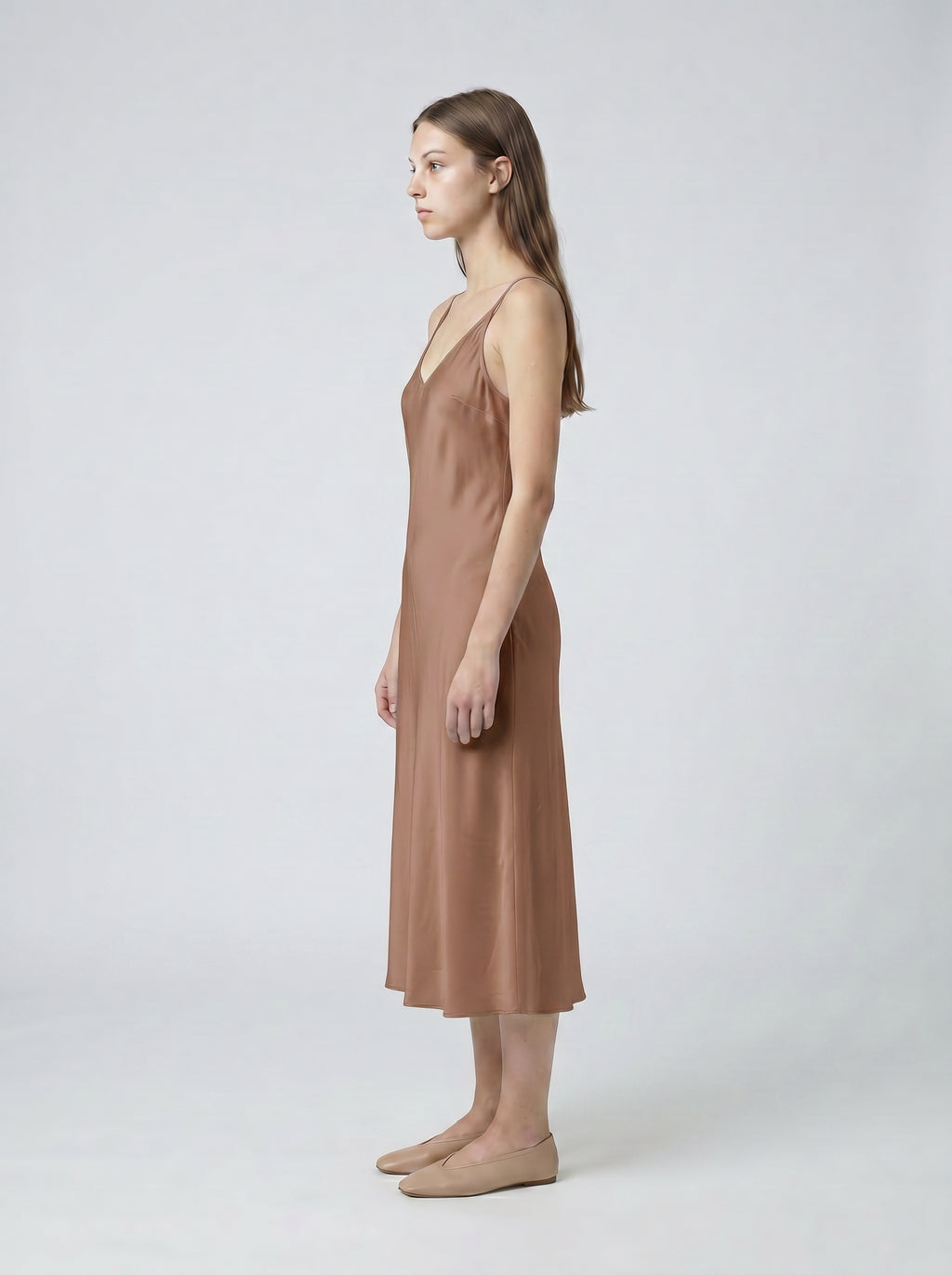 MIDI SLIP / ORGANIC SILK CREPE DE CHINE / MOCHA