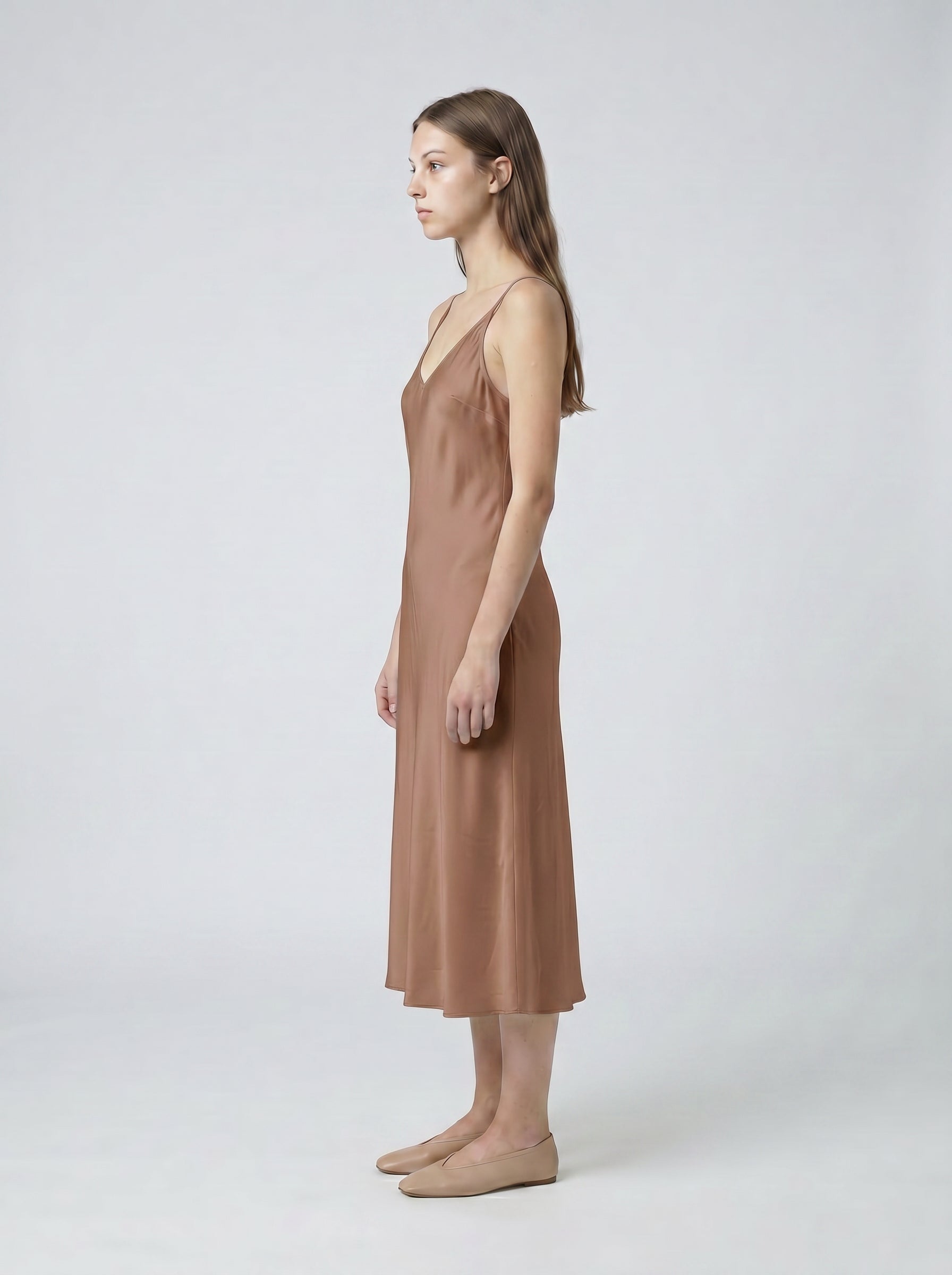 MIDI SLIP / ORGANIC SILK CREPE DE CHINE / MOCHA