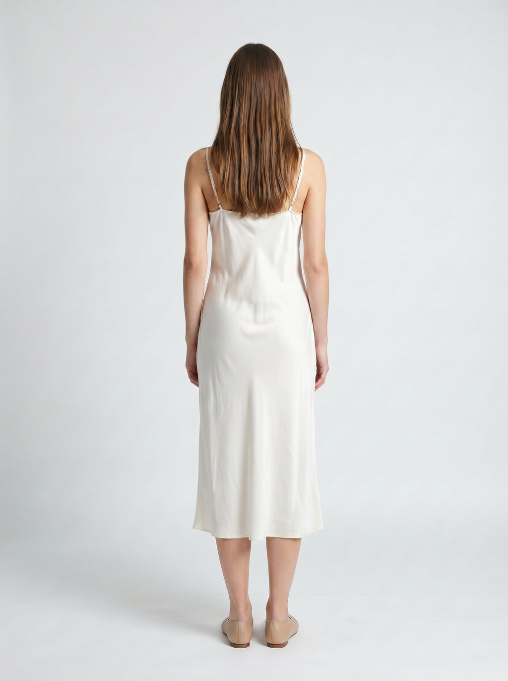 MIDI SLIP / ORGANIC SILK CREPE DE CHINE/ CREME