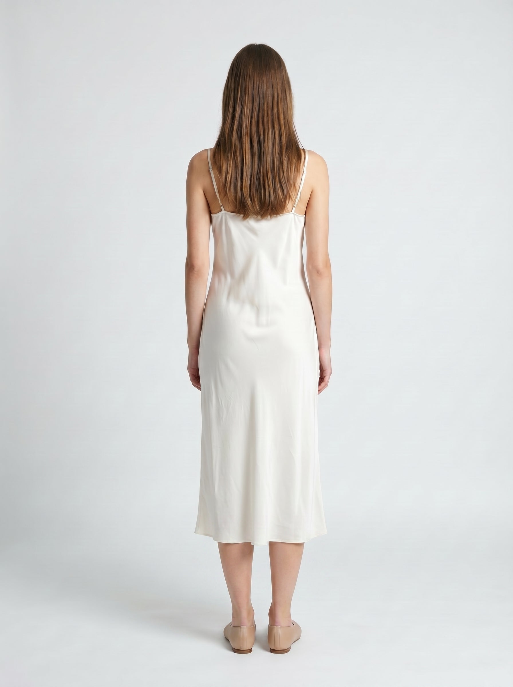 MIDI SLIP / ORGANIC SILK CREPE DE CHINE/ CREME