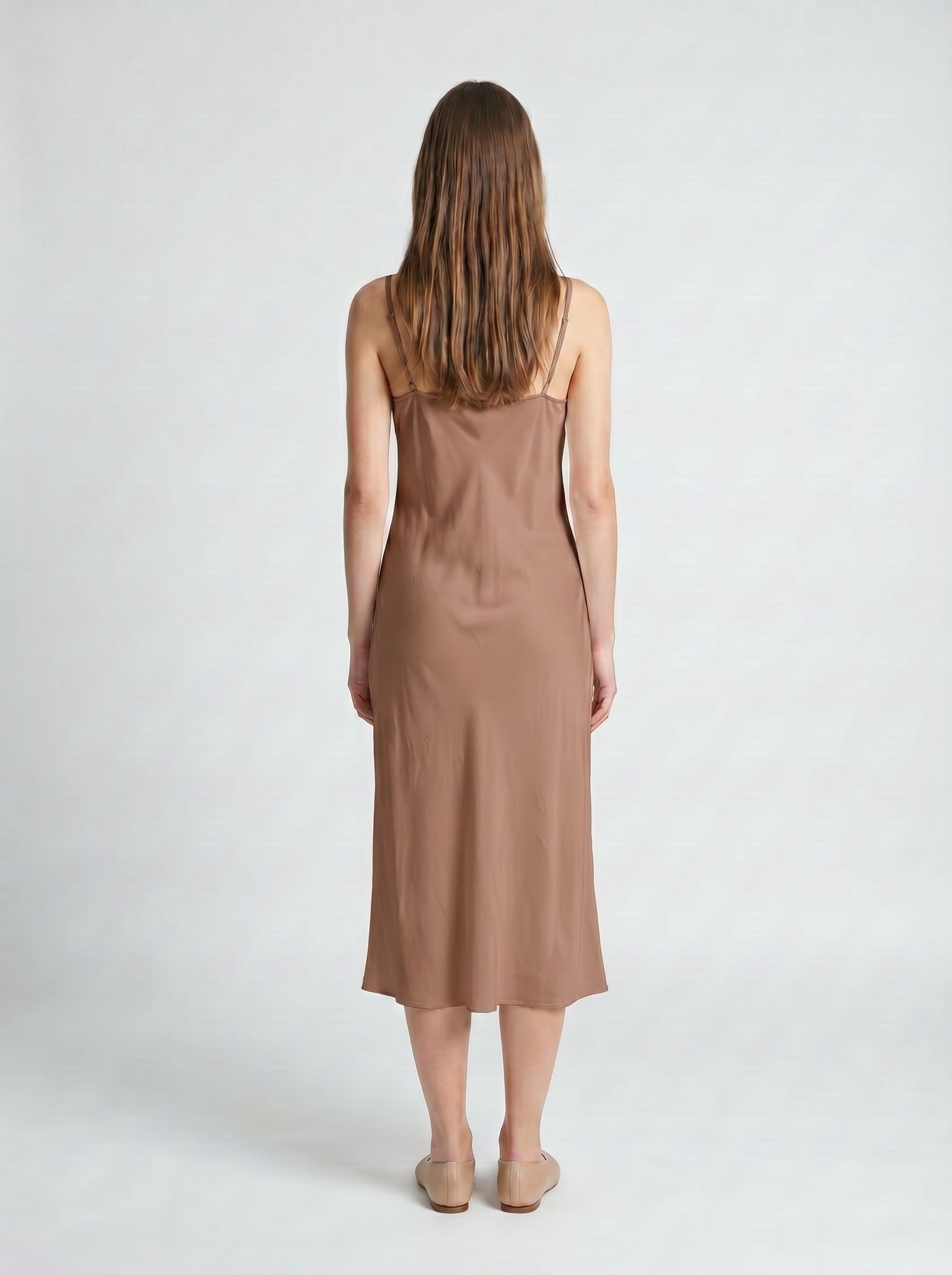 MIDI SLIP / ORGANIC SILK CREPE DE CHINE / MOCHA