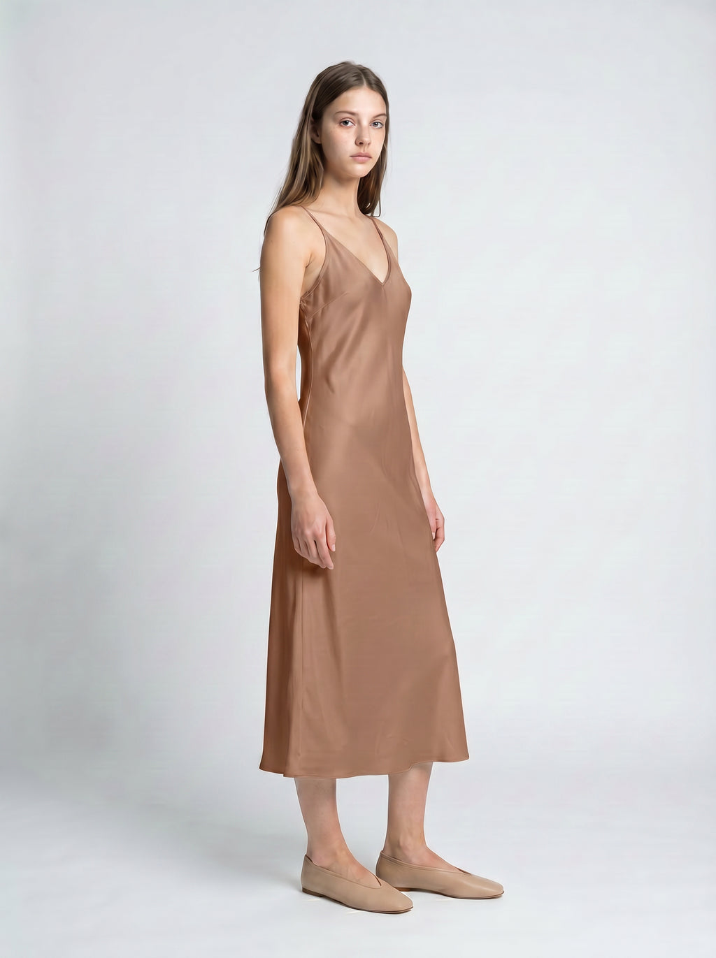 MIDI SLIP / ORGANIC SILK CREPE DE CHINE / MOCHA