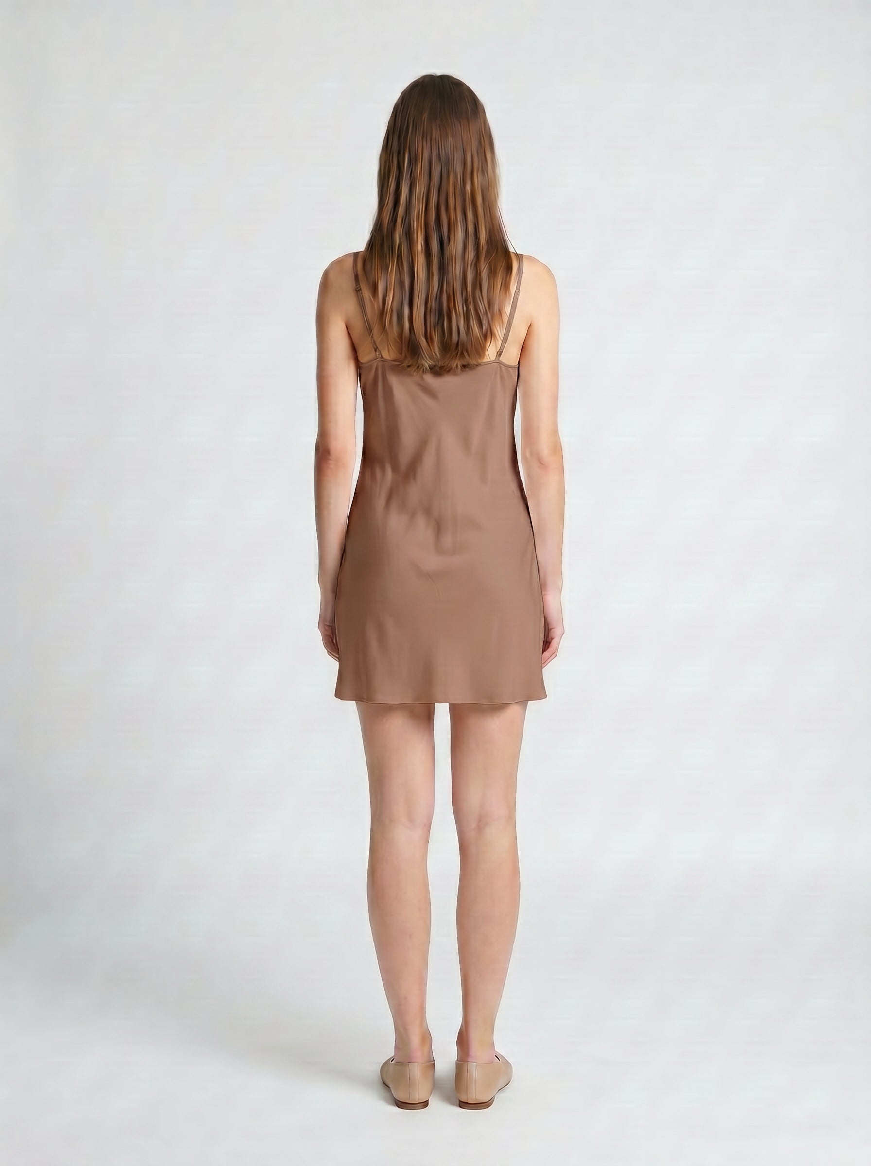 MINI SLIP / ORGANIC SILK CREPE DE CHINE/ MOCHA