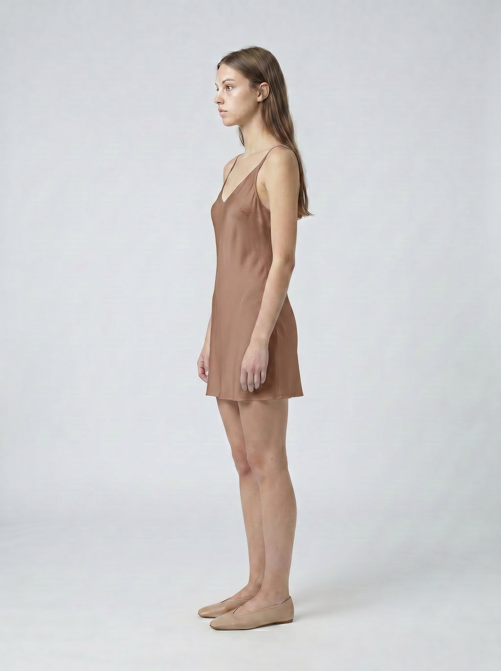 MINI SLIP / ORGANIC SILK CREPE DE CHINE/ MOCHA