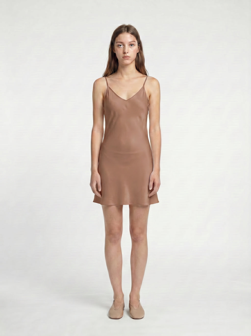 MINI SLIP / ORGANIC SILK CREPE DE CHINE/ MOCHA