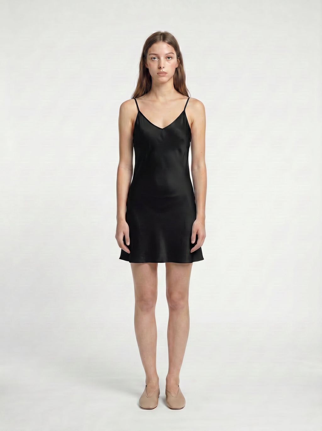 MINI SLIP / ORGANIC SILK CREPE DE CHINE/ BLACK