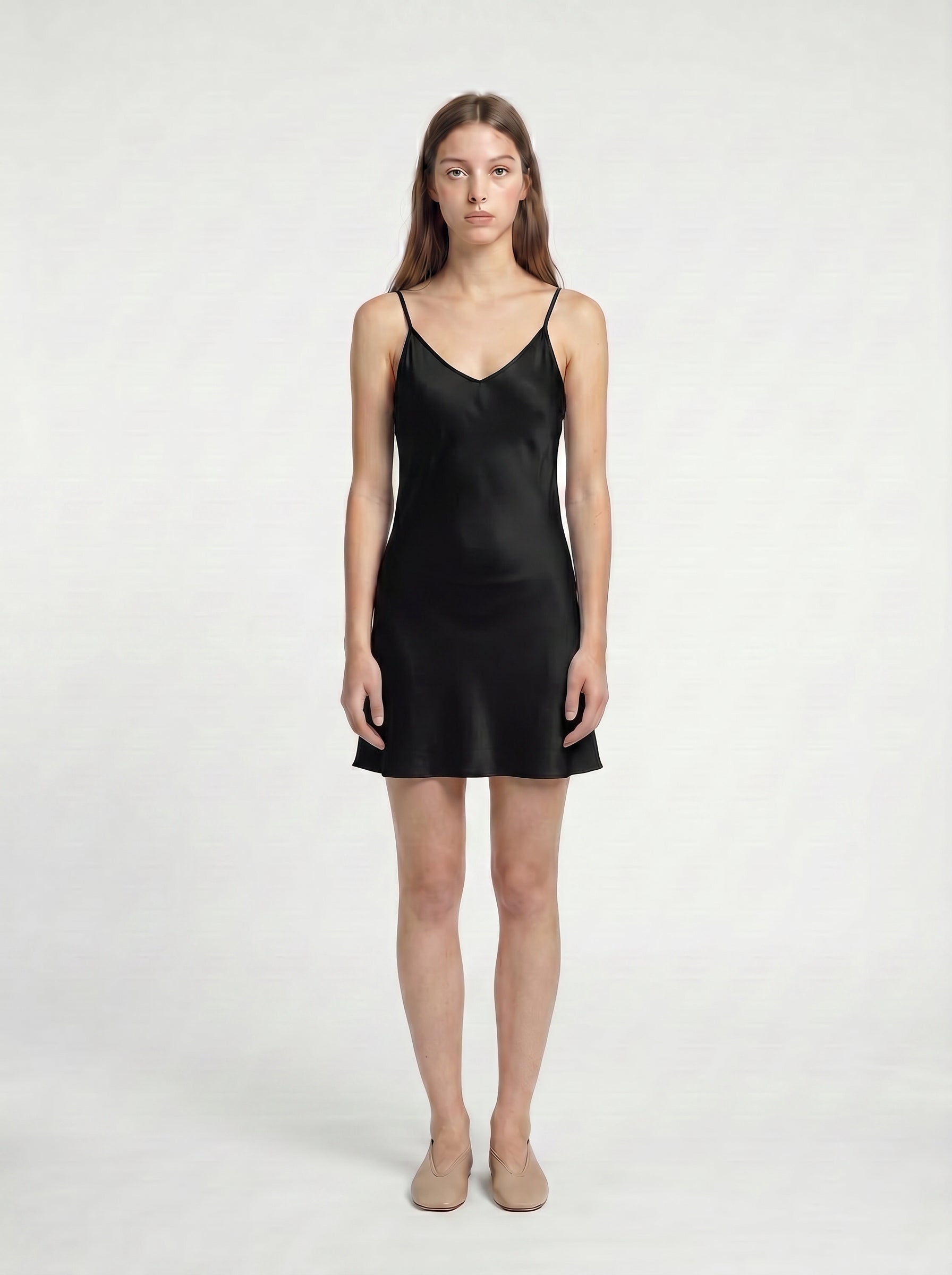 MINI SLIP / ORGANIC SILK CREPE DE CHINE/ BLACK