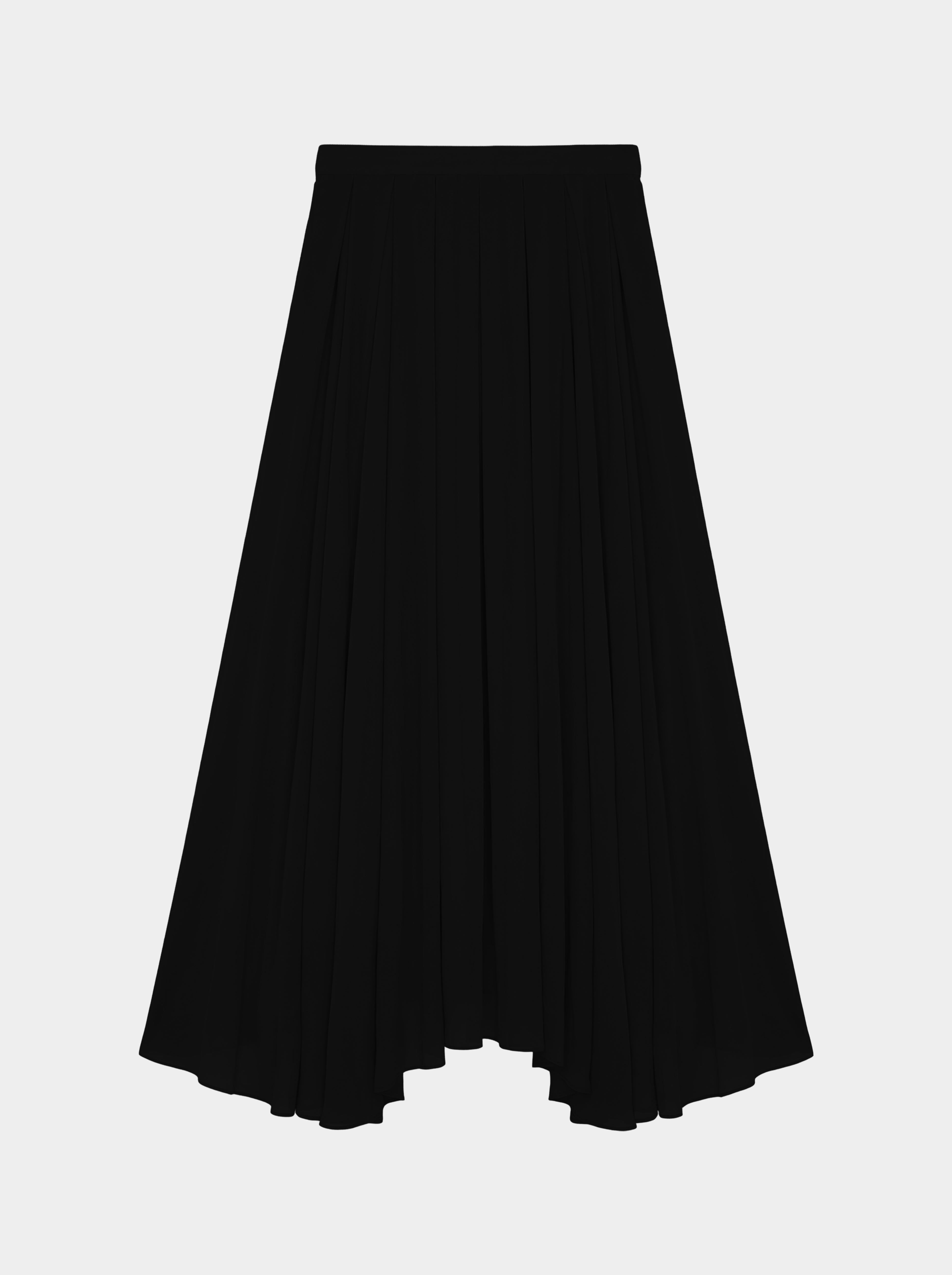 creme pleated organic silk skirt  back view