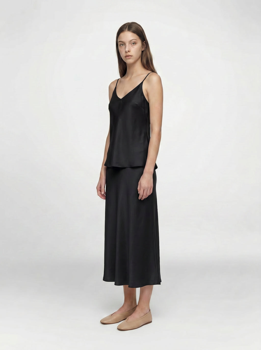 CAMISOLE / ORGANIC SILK CREPE DE CHINE / BLACK