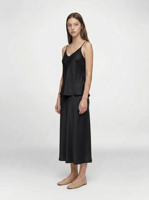 CAMISOLE / ORGANIC SILK CREPE DE CHINE / BLACK