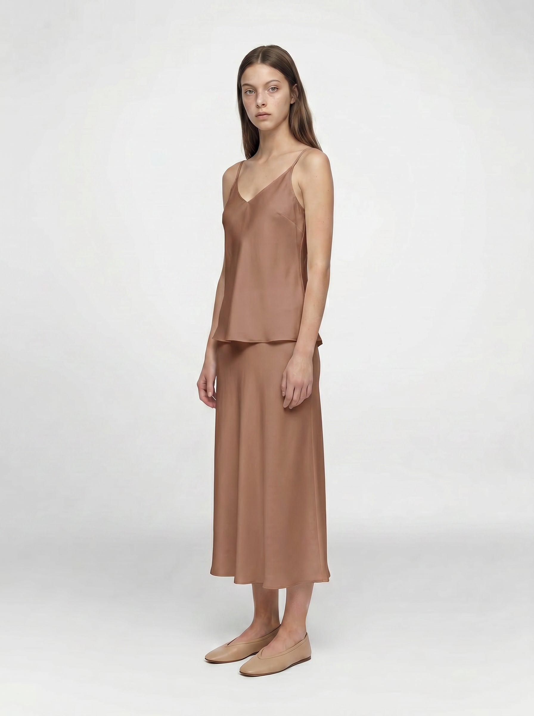 CAMISOLE / ORGANIC SILK CREPE DE CHINE / MOCHA