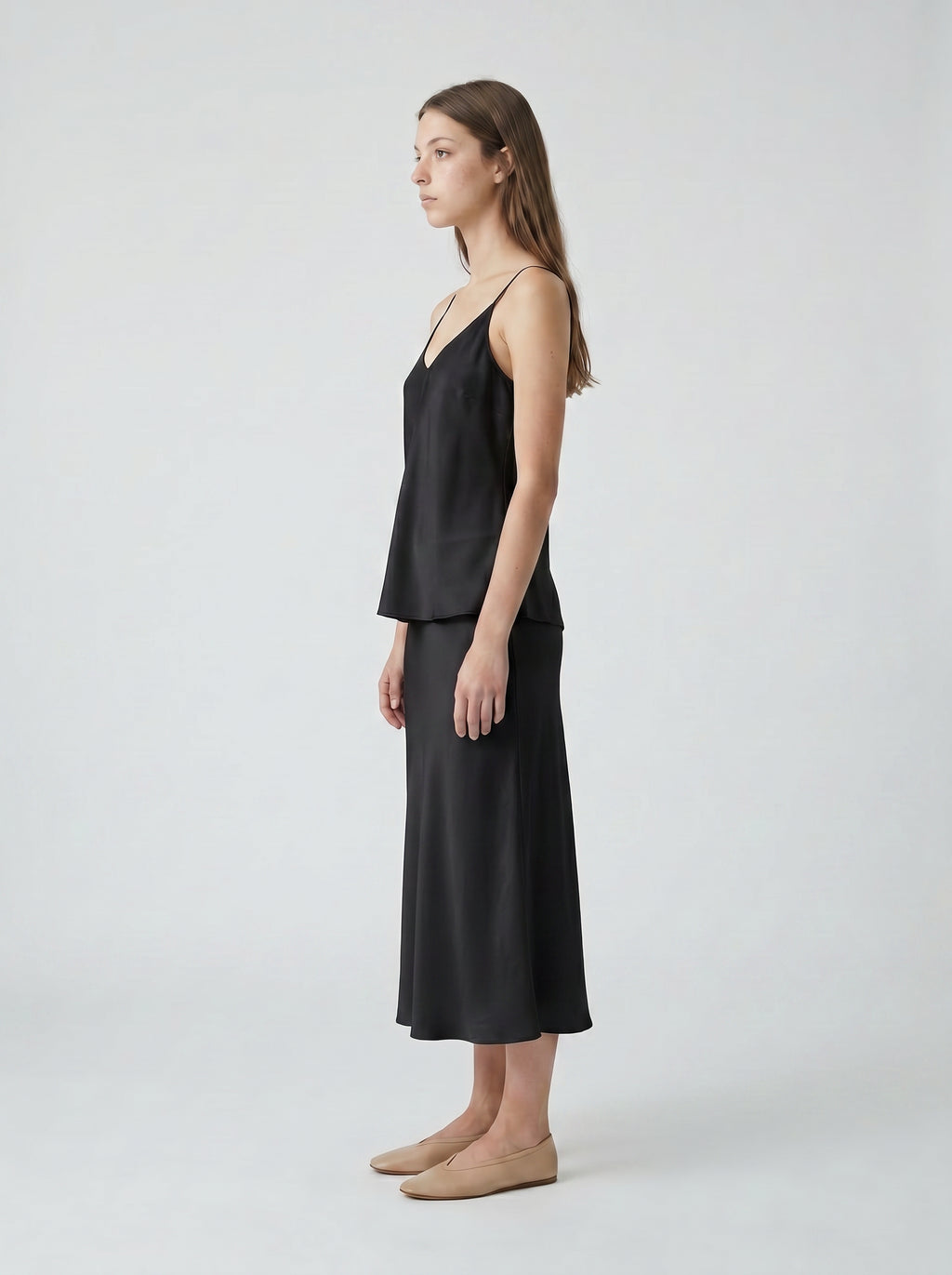 CAMISOLE / ORGANIC SILK CREPE DE CHINE / BLACK