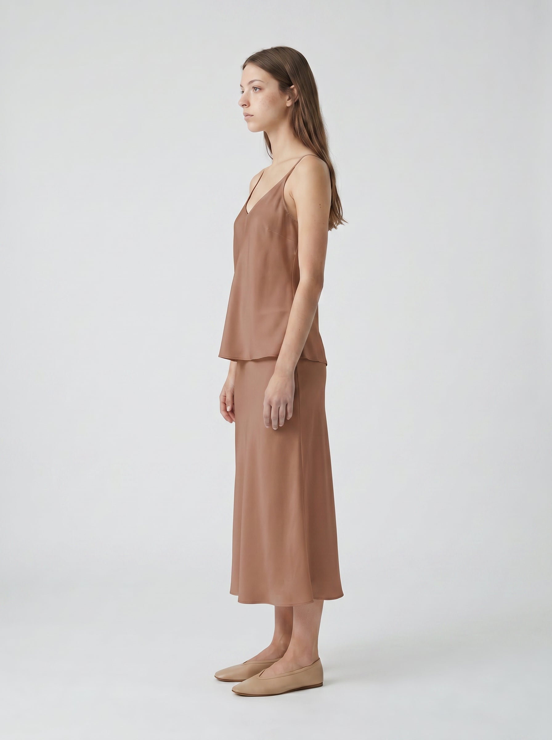 CAMISOLE / ORGANIC SILK CREPE DE CHINE / MOCHA