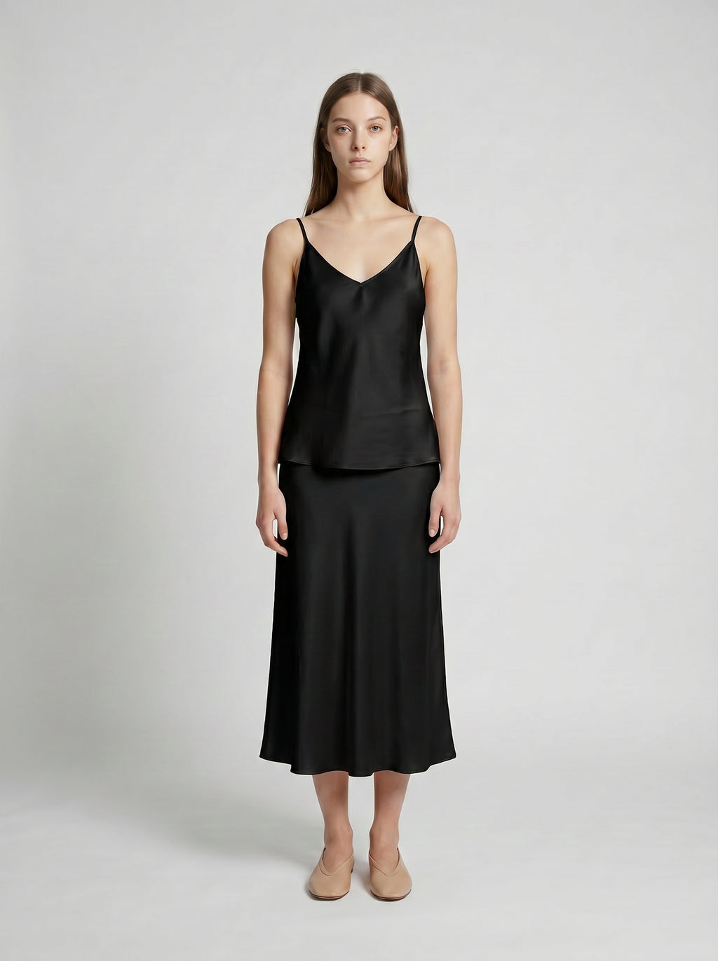 CAMISOLE / ORGANIC SILK CREPE DE CHINE / BLACK