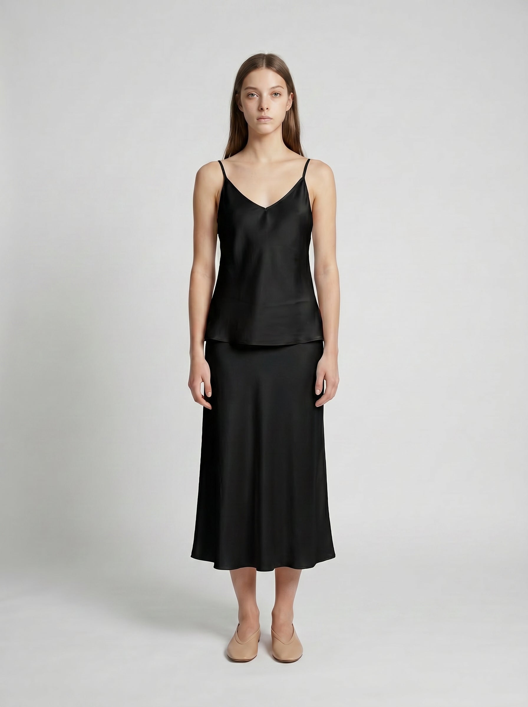 CAMISOLE / ORGANIC SILK CREPE DE CHINE / BLACK