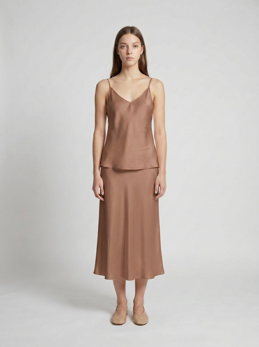 CAMISOLE / ORGANIC SILK CREPE DE CHINE / MOCHA