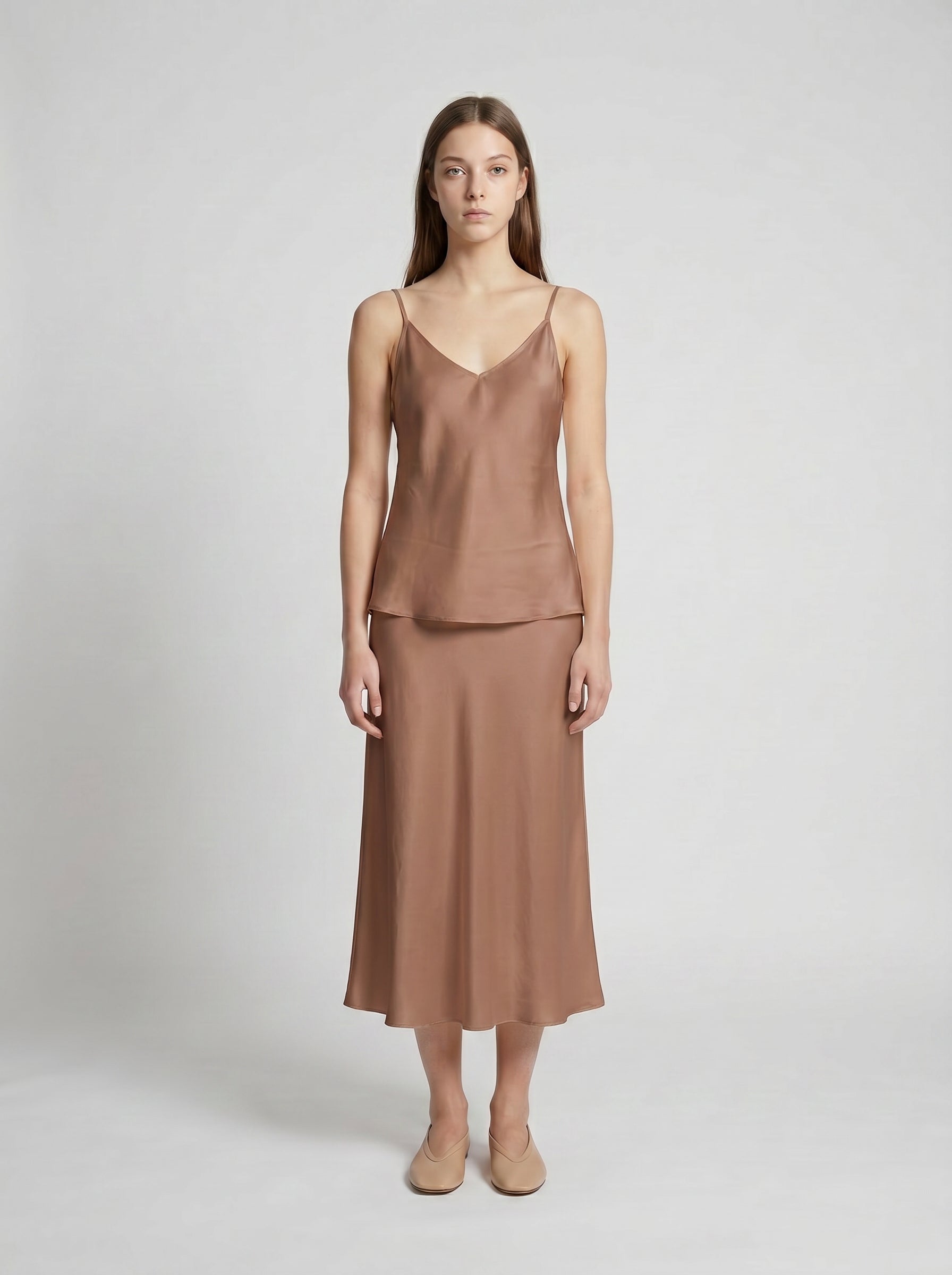 CAMISOLE / ORGANIC SILK CREPE DE CHINE / MOCHA