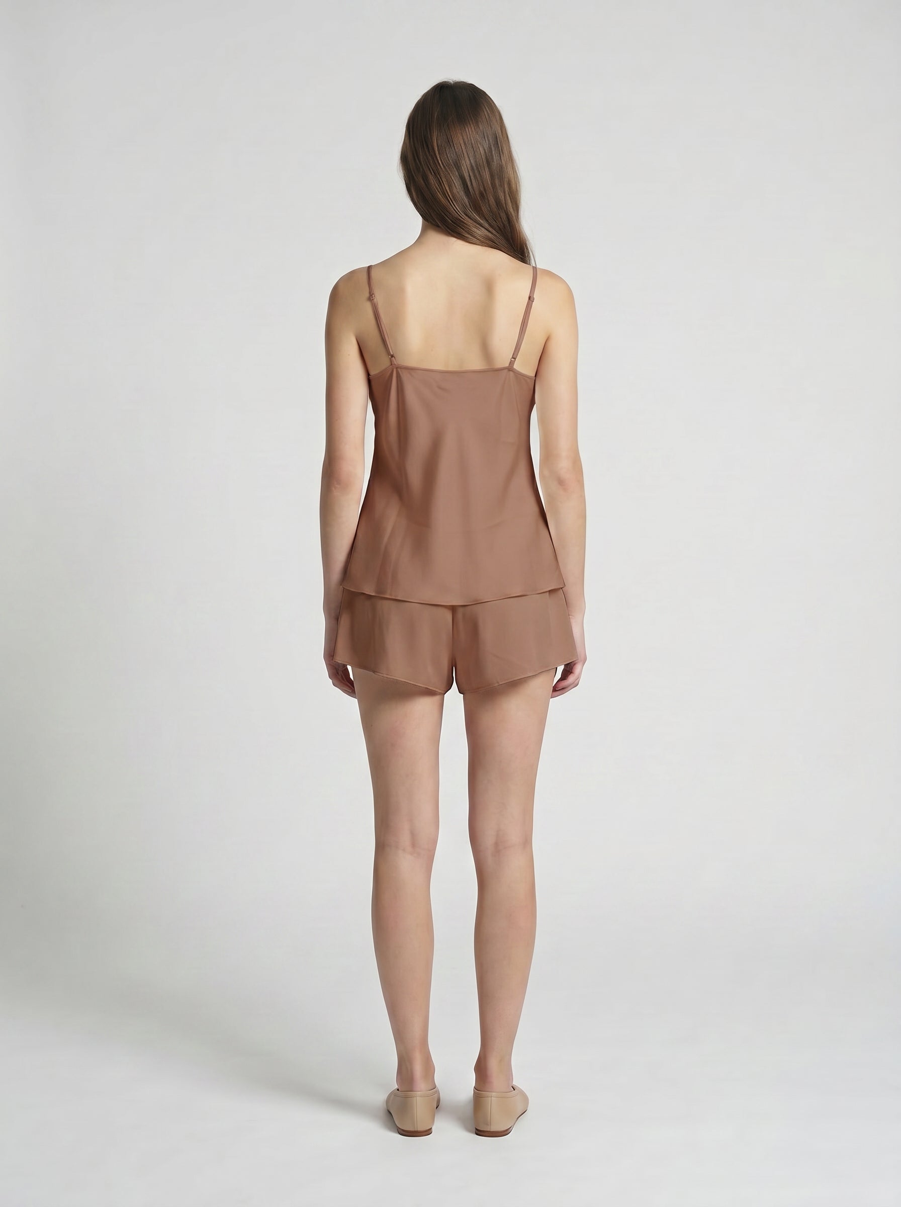 SHORTS / ORGANIC SILK CREPE DE CHINE / MOCHA
