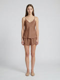 SHORTS / ORGANIC SILK CREPE DE CHINE / MOCHA