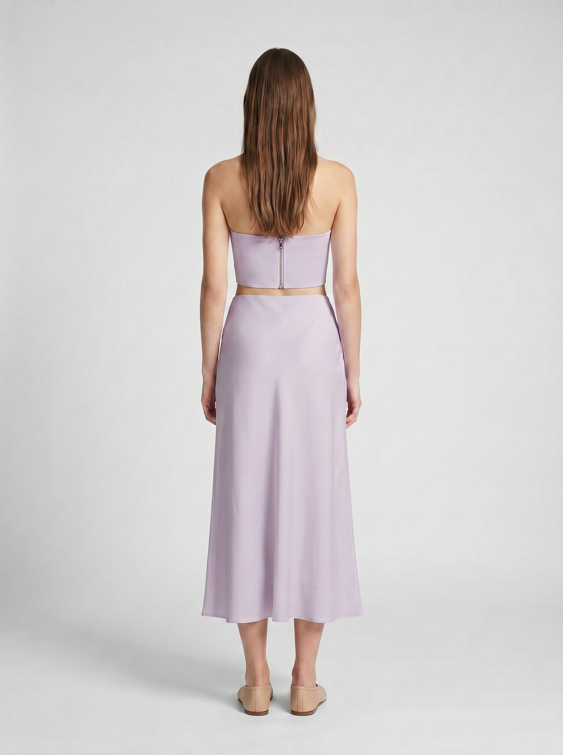 HALF SLIP SKIRT / ORGANIC SILK CREPE DE CHINE  / LILAC