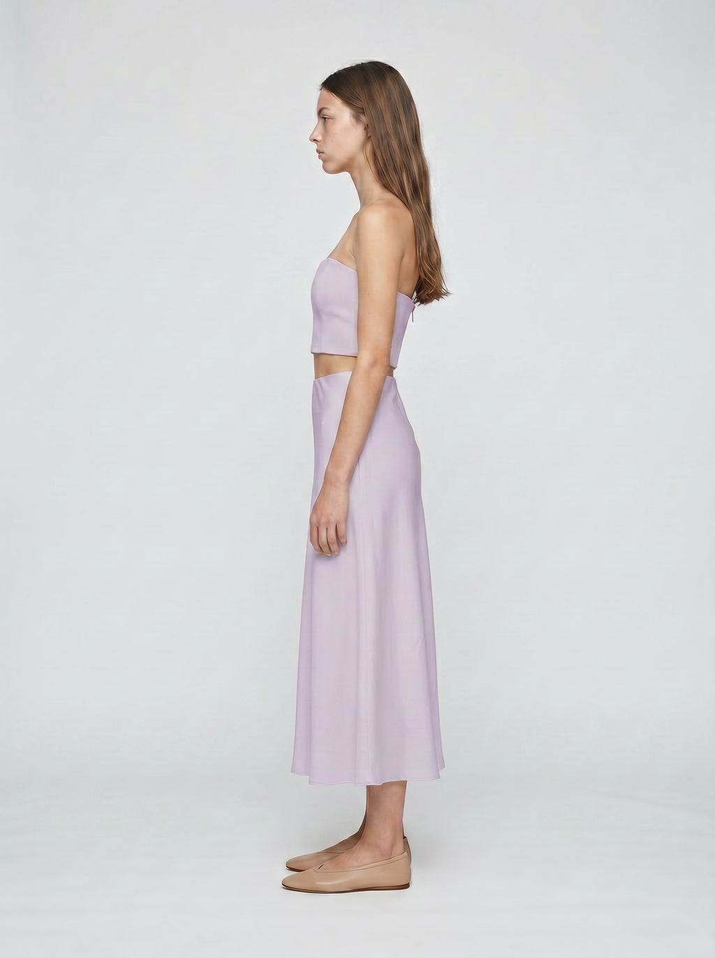 HALF SLIP SKIRT / ORGANIC SILK CREPE DE CHINE  / LILAC