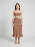 HALF SLIP SKIRT / ORGANIC SILK CREPE DE CHINE / MOCHA