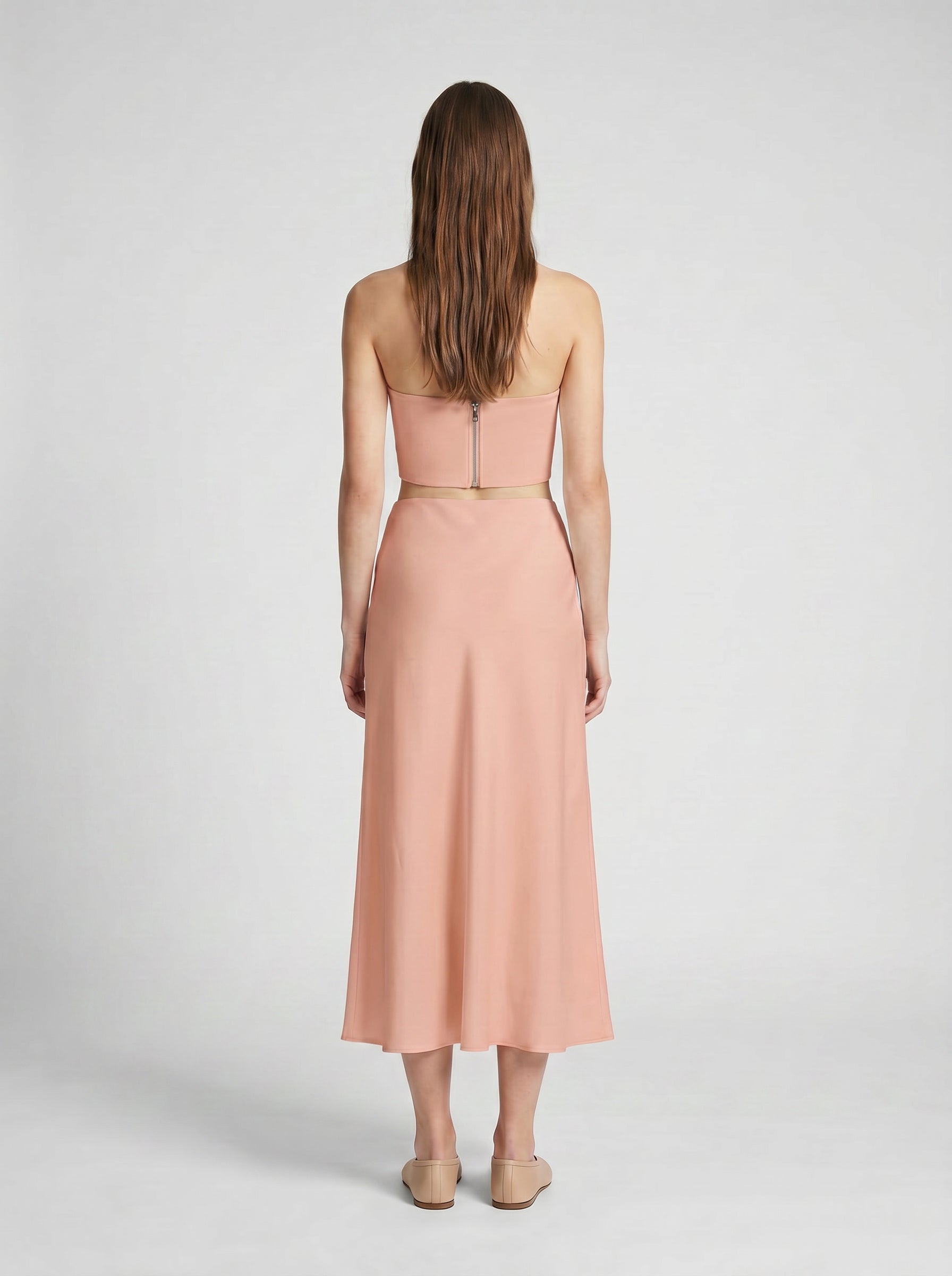 HALF SLIP SKIRT / ORGANIC SILK CREPE DE CHINE / BLUSH