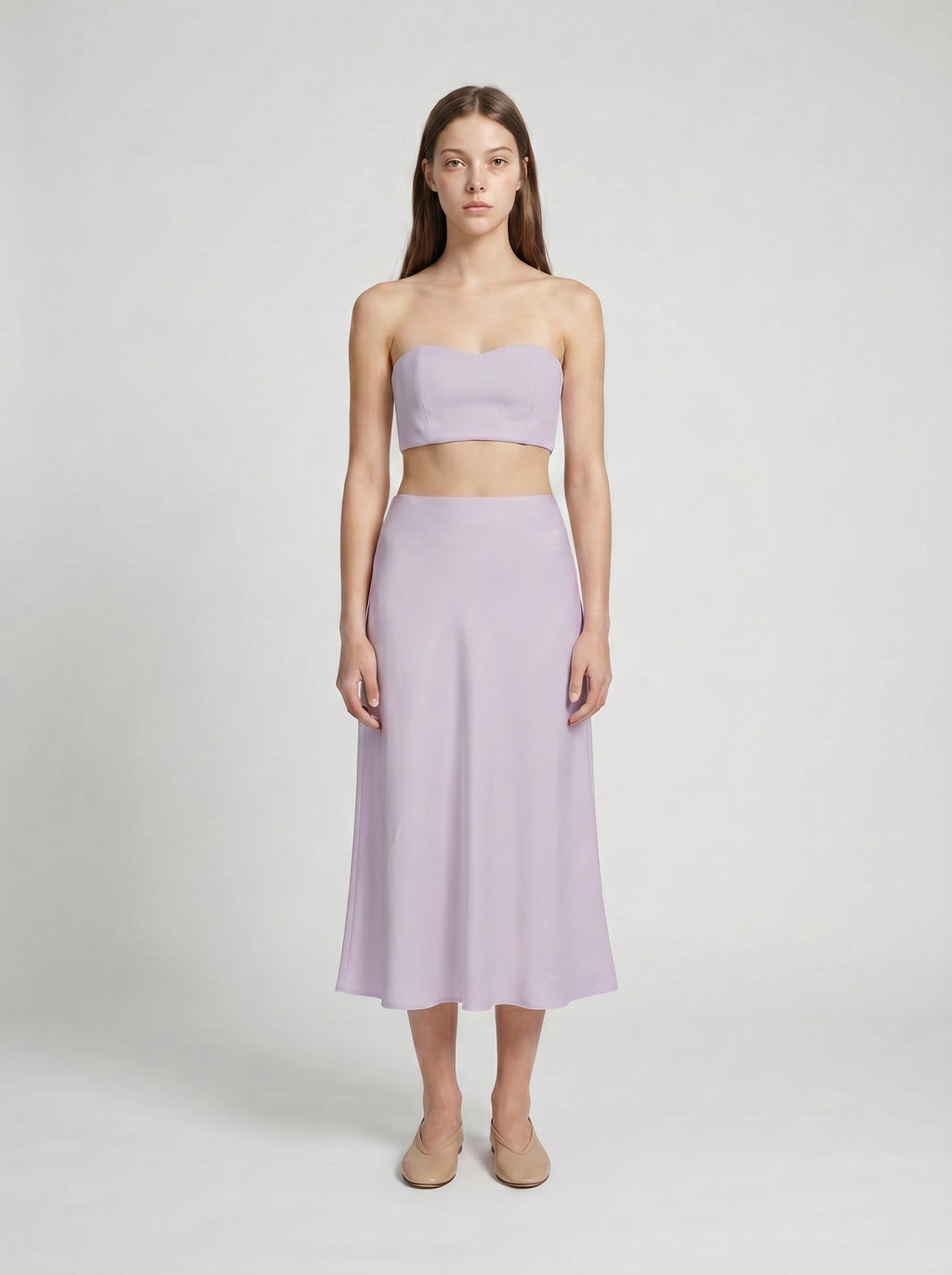 HALF SLIP SKIRT / ORGANIC SILK CREPE DE CHINE  / LILAC