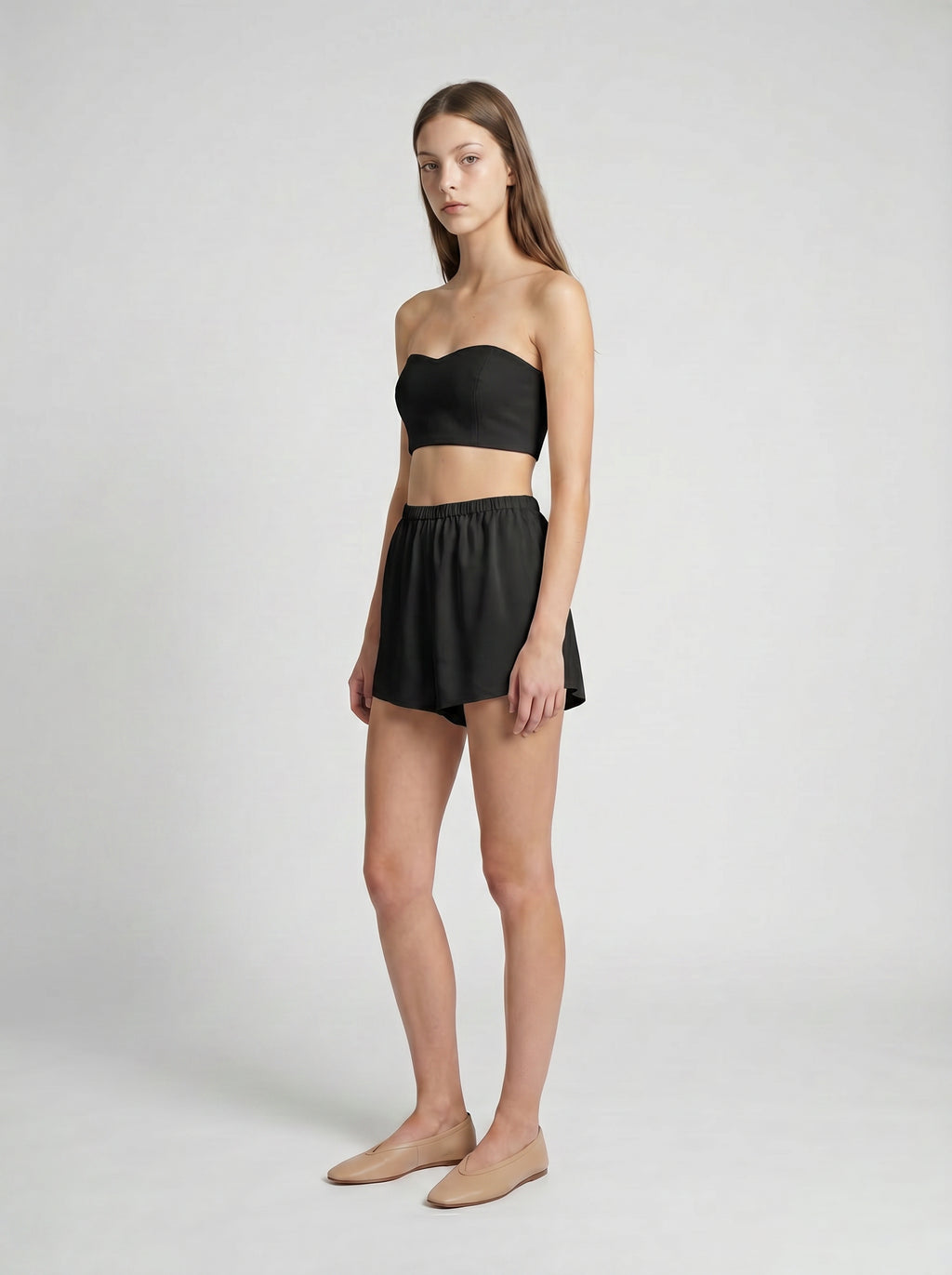 SHORTS / ORGANIC SILK CREPE DE CHINE / BLACK